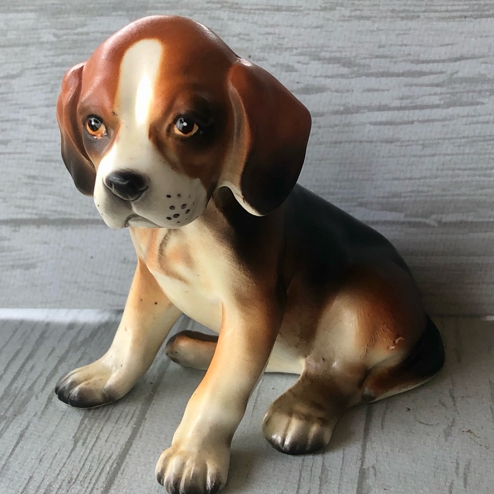 Vintage Lefton Porcelain Beagle Dog Figurine